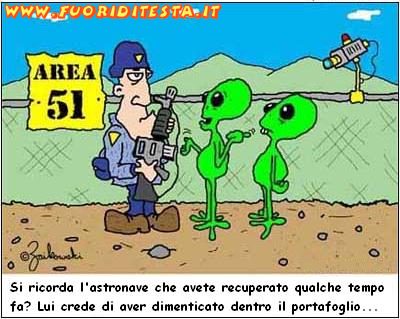 Risultati immagini per vignette divertenti sll'area 51