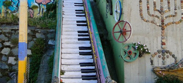 La scala pianoforte a Valparaíso, Cile