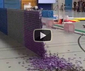 128 mila tessere del domino creano uno spettacolo da record