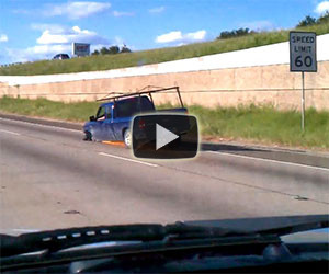 Guidando in autostrada senza una ruota