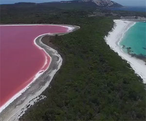 Ecco il meraviglioso lago rosa di un'isola dell'Atlantico