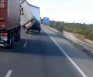 Camion contro le folate di vento