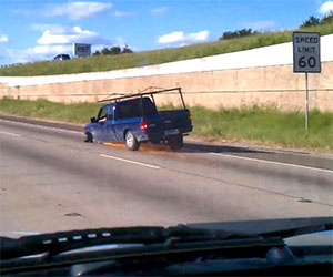 Guidando in autostrada senza una ruota