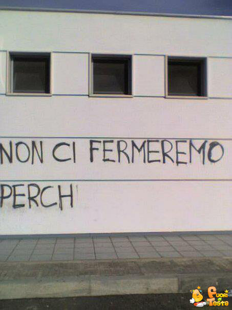 Non ci fermeremo