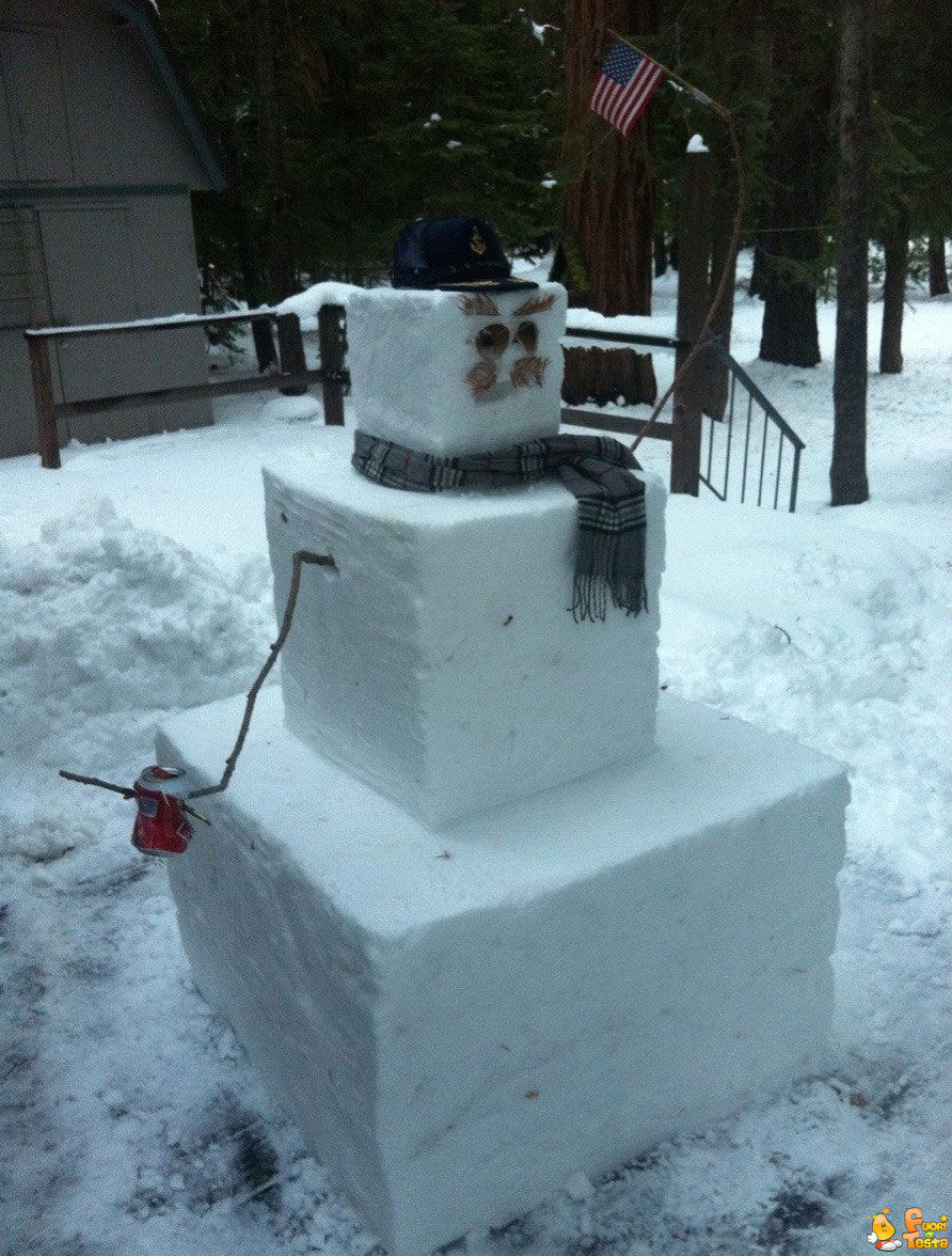 Pupazzo di neve a cubetti