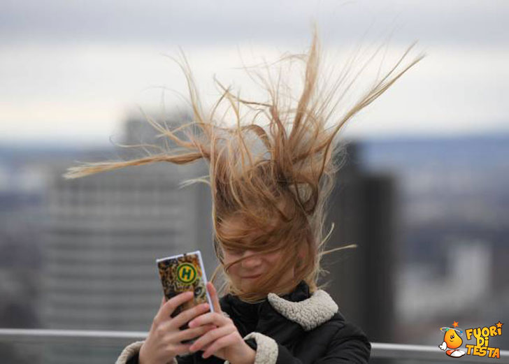 Un selfie scompigliato