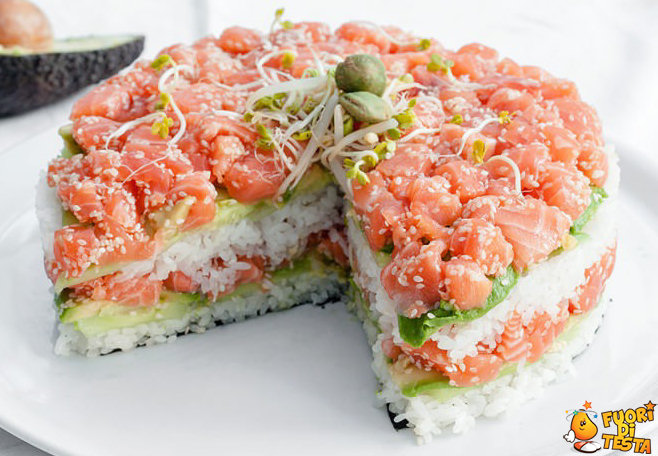 Una torta di sushi