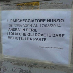 Parcheggiatore in ferie