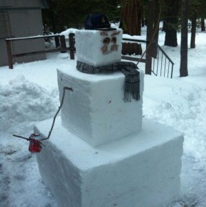 Pupazzo di neve a cubetti