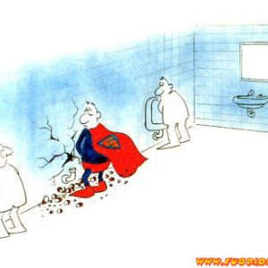 Superman in bagno