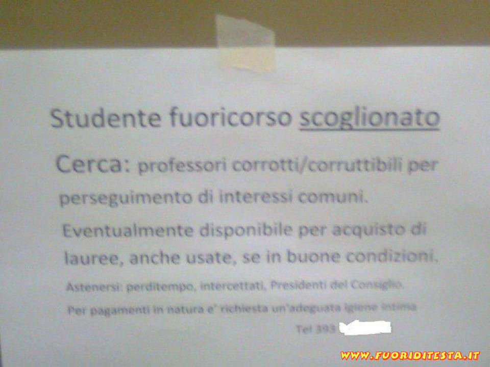 Studente scoglionato