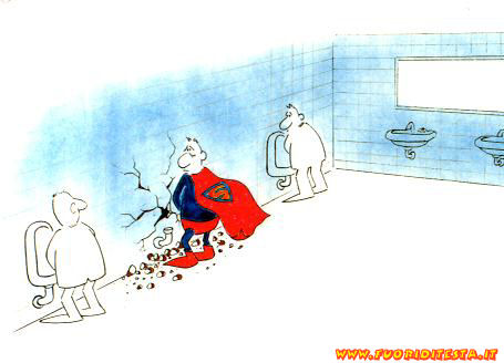 Superman in bagno